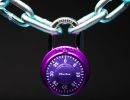 colorful Master lock - pink and purple